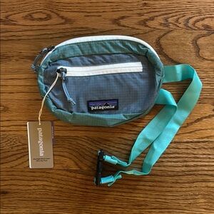 Patagonia Blue and Teal Waist Bag